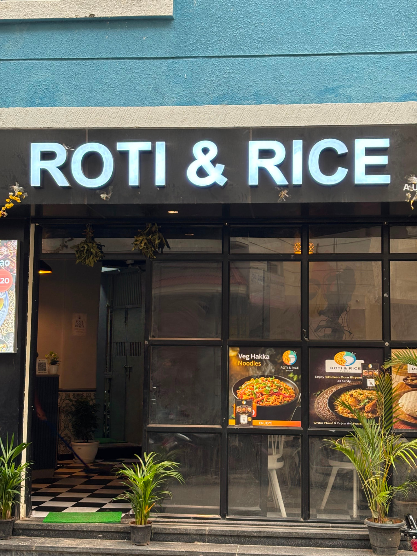 The Roti & Rice Fusion storefront in Cubbonpet, Bangalore